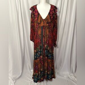 Farm Rio Yawanawa Stripes Ankle Dress. NWT. Size Small.